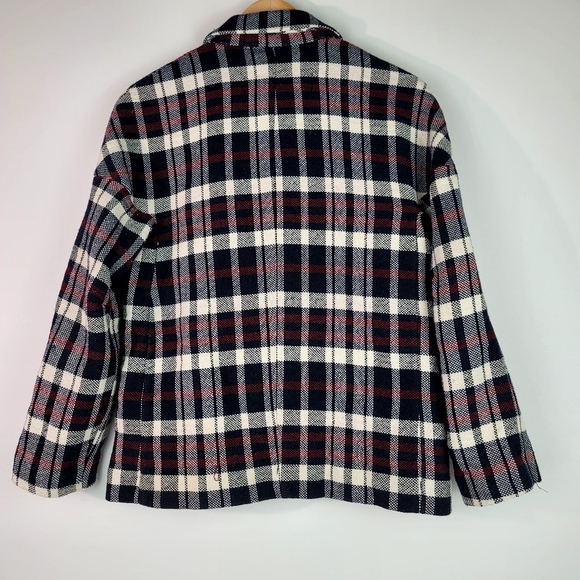 Zara double breasted plaid Cotton blend Blazer size Small - Picture 5 of 13